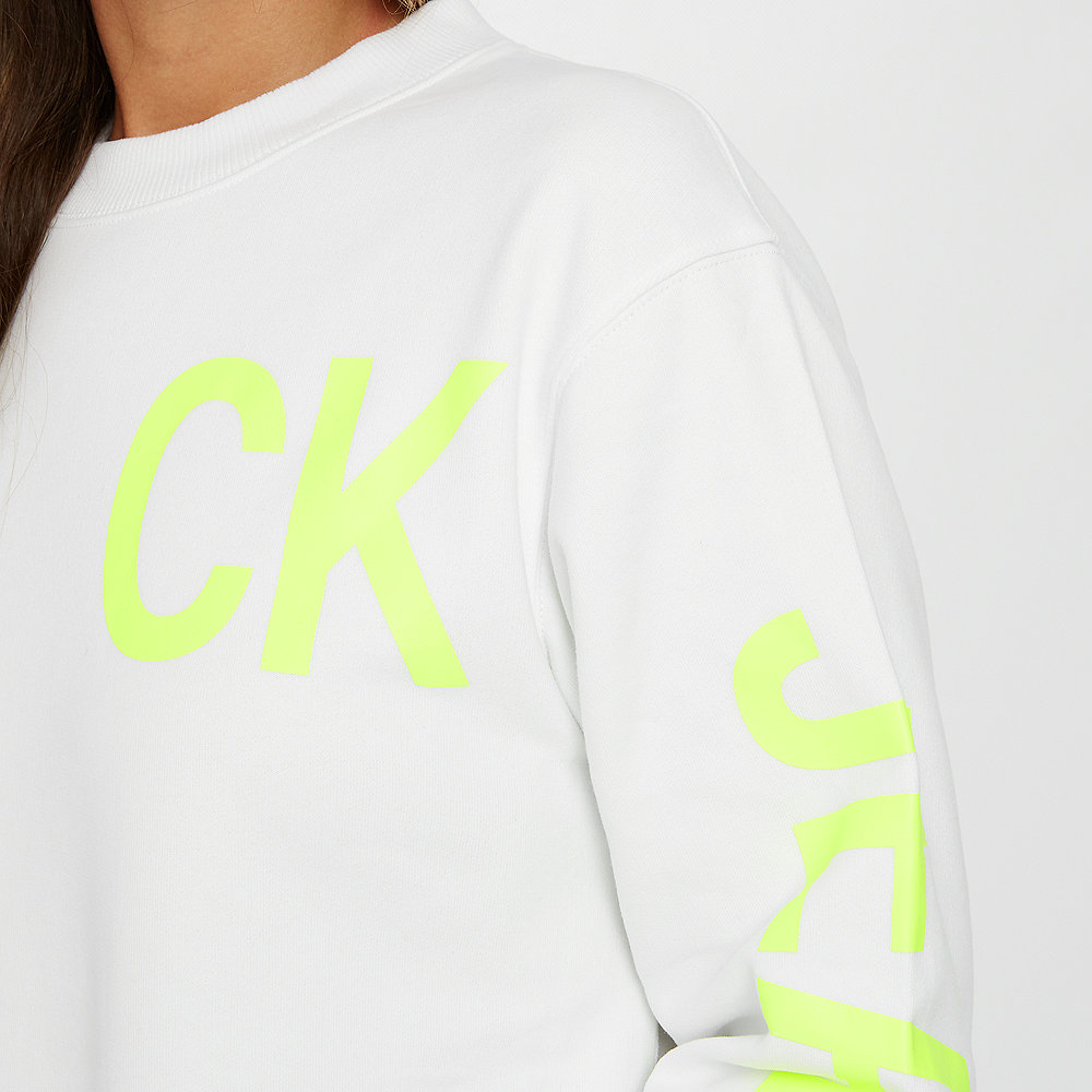 Calvin Klein Jeans Logo Knit Dress bright white/safety