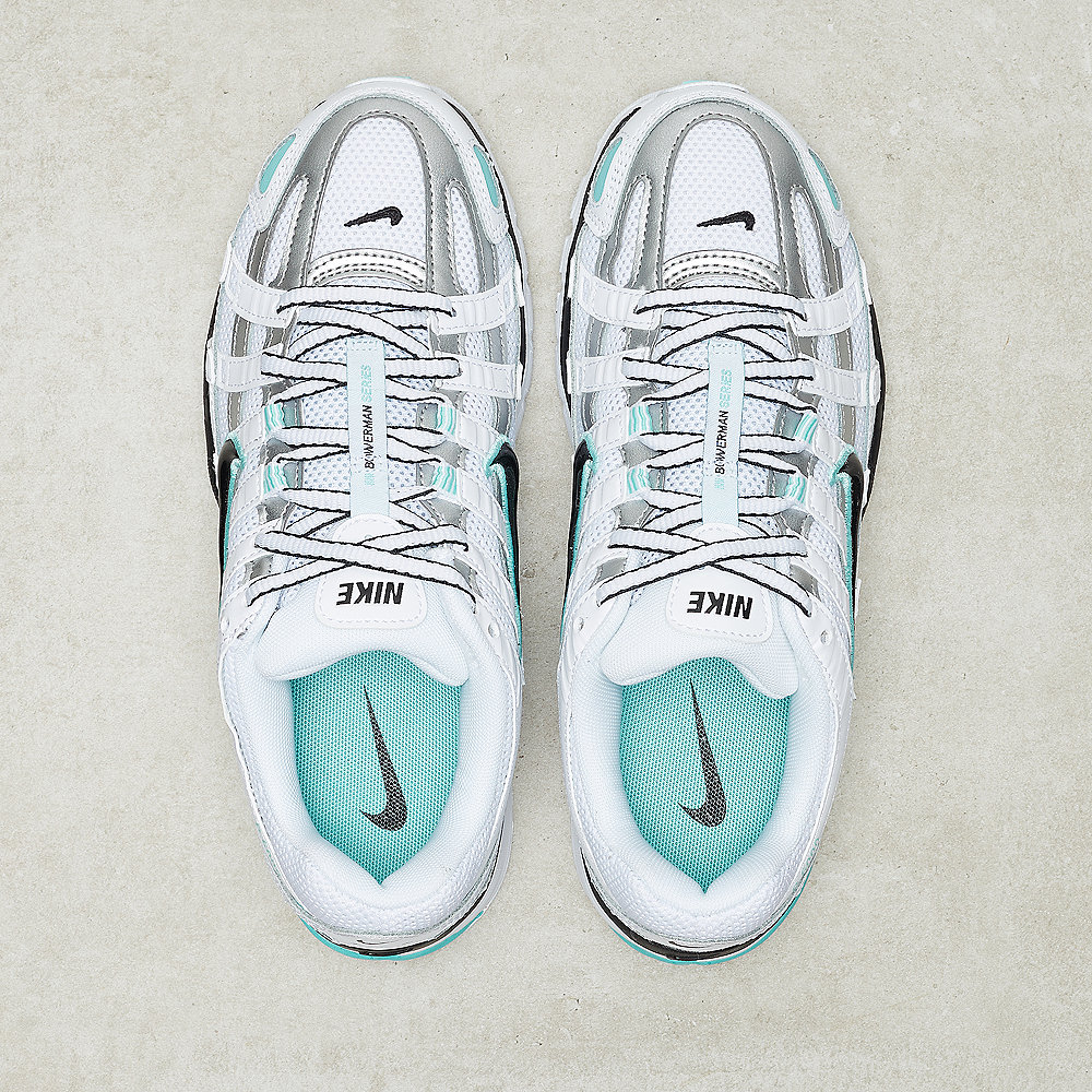 NIKE W NIKE P-6000 white/black-metallic silver-light aqua