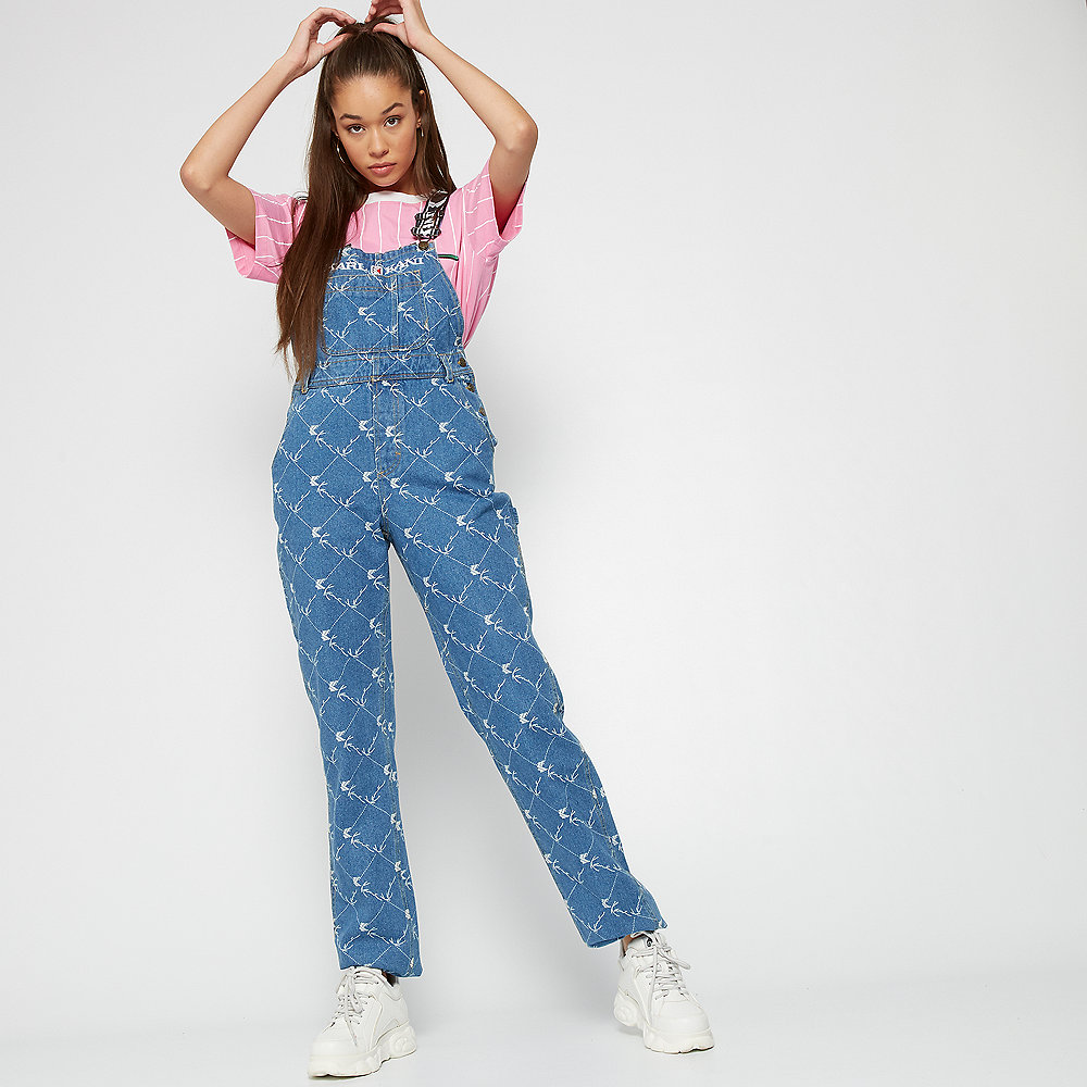 Karl Kani KK Denim Dungarees blue/white