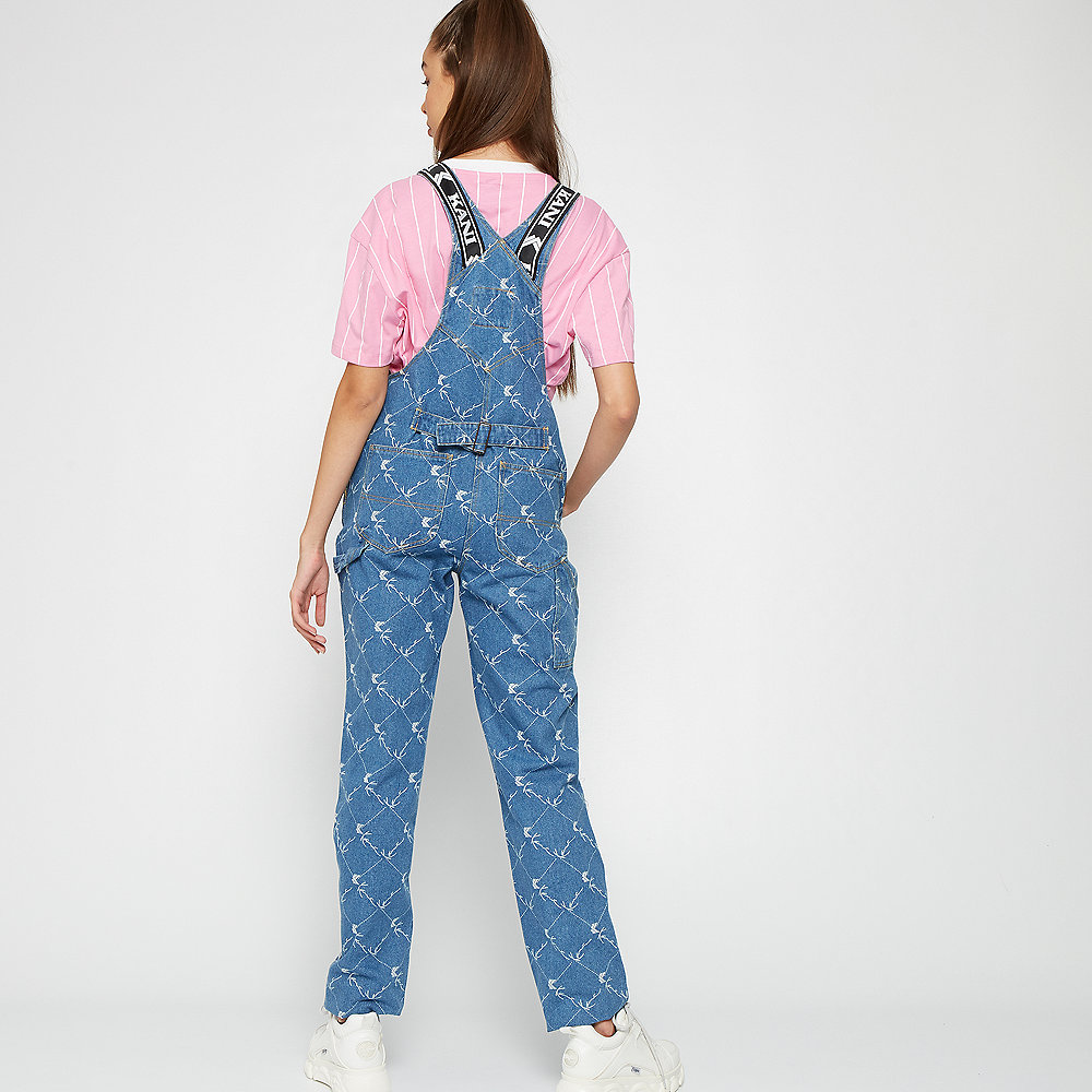 Karl Kani KK Denim Dungarees blue/white