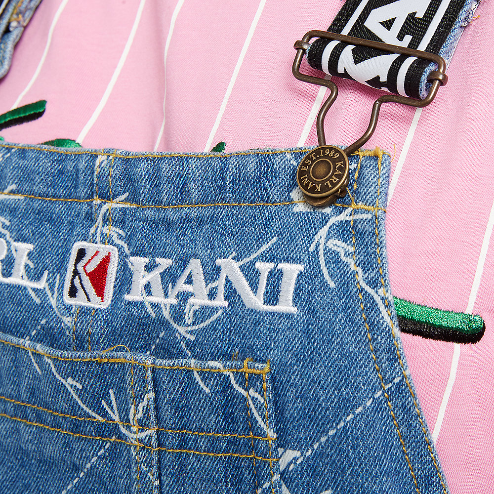 Karl Kani KK Denim Dungarees blue/white