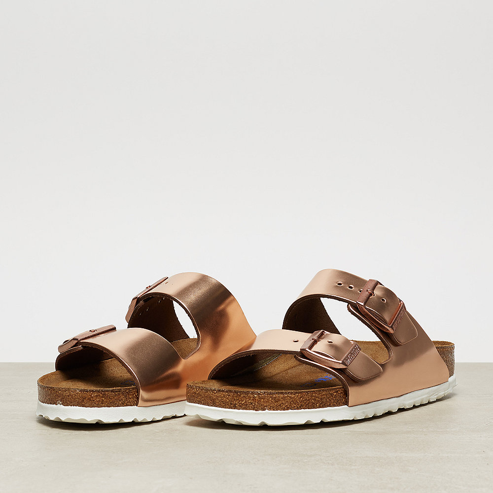 Birkenstock Arizona metallic copper/white