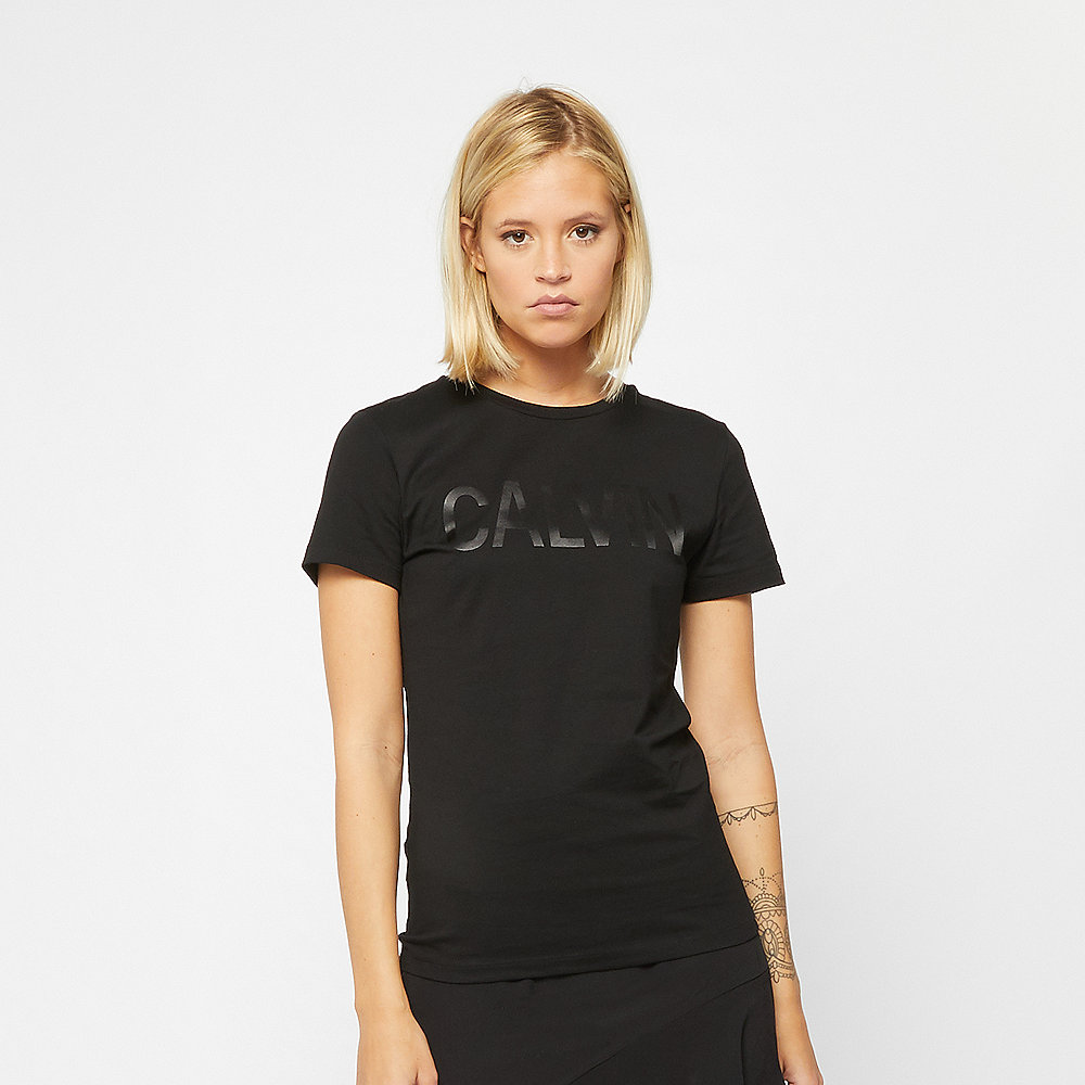 Calvin Klein Logo Slim Fit Satin T-Shirt calvin black
