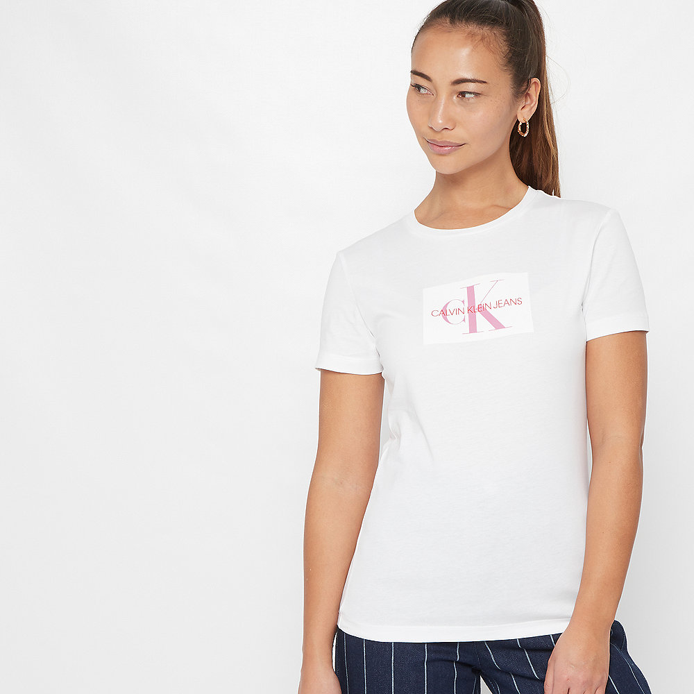 Calvin Klein Monogram Slim T-Shirt Flock bright white