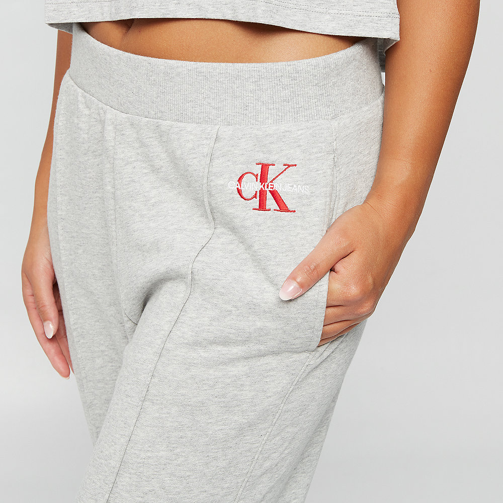 Calvin Klein Monogram Embroidery Sweatpants light grey heather