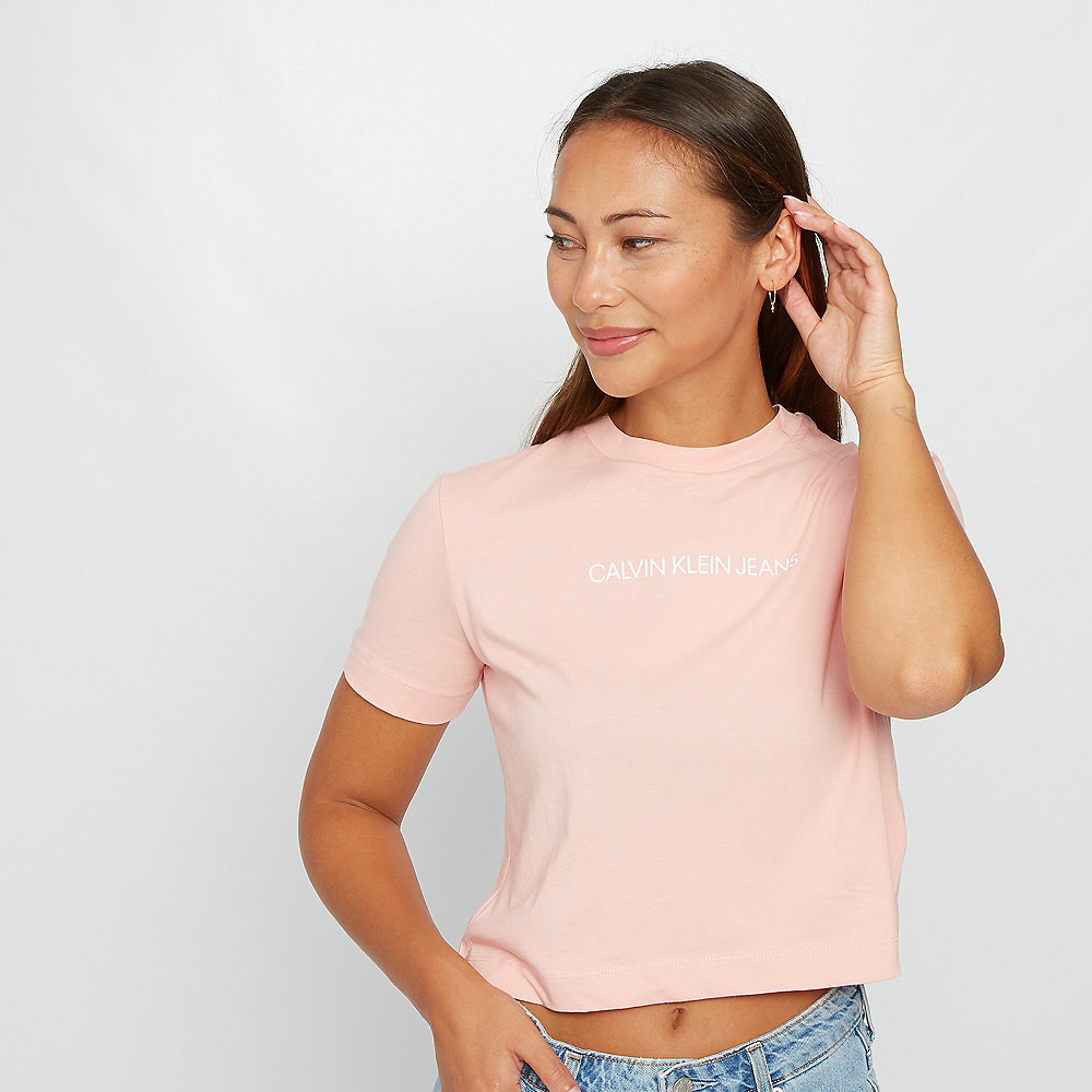 Calvin Klein Shrunken Instit Crop SS blossom/bright white