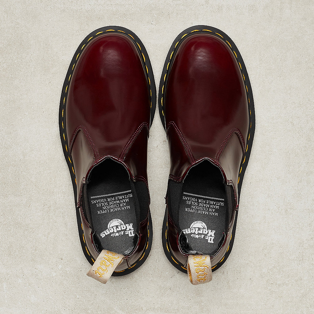 Dr. Martens Vegan 2976 Chelsea Cherry Red Cambridge Brush