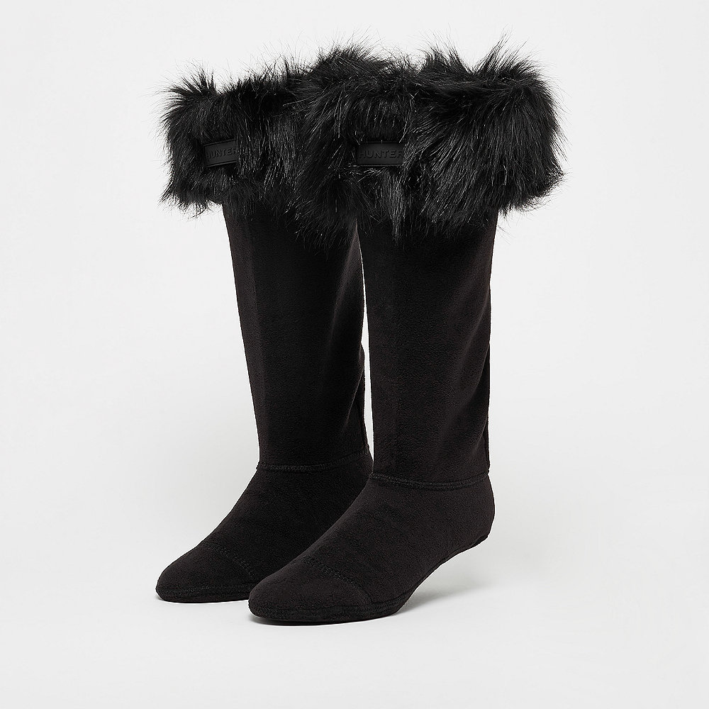 Hunter Faux Fur Cuff Boot Sock black