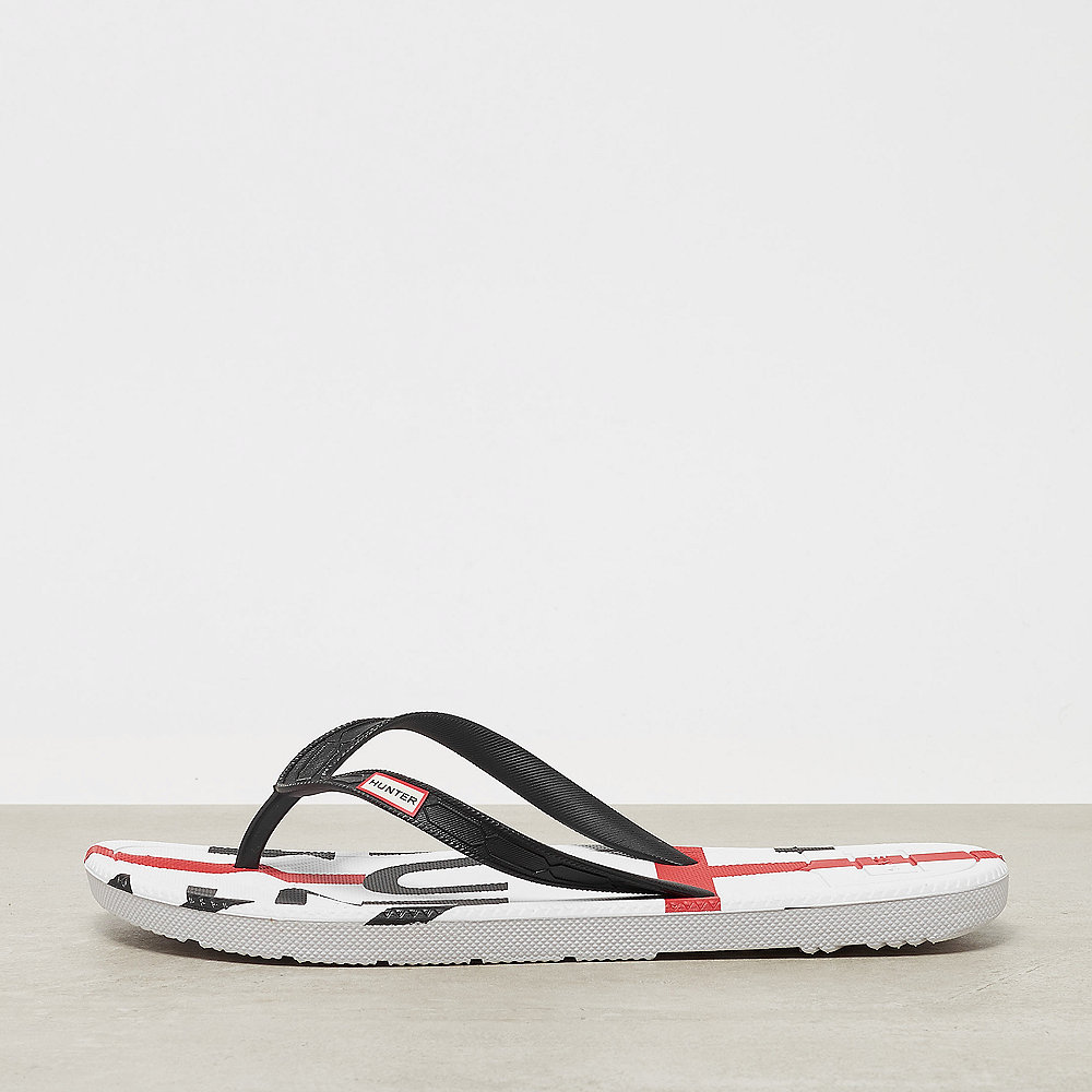 Hunter Womens Exploded Logo Flip Flop black