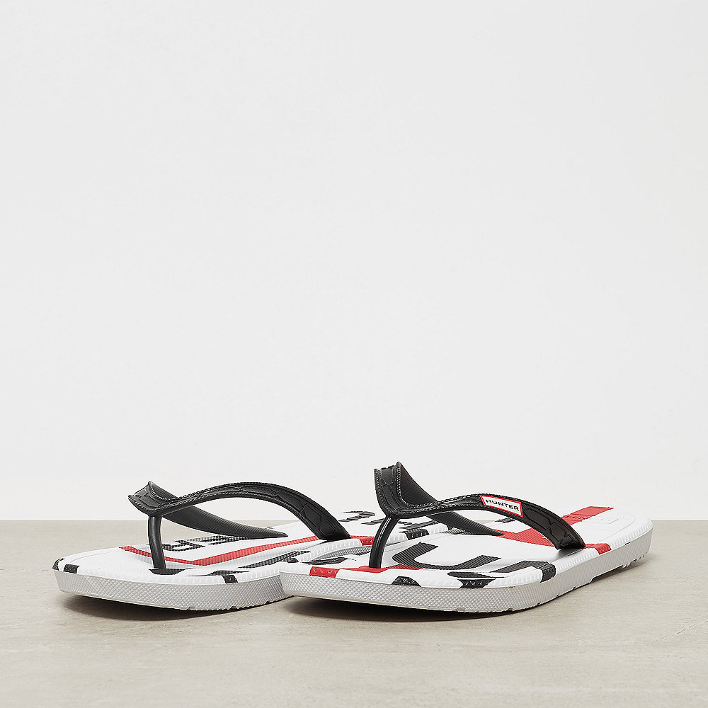 Hunter Womens Exploded Logo Flip Flop black