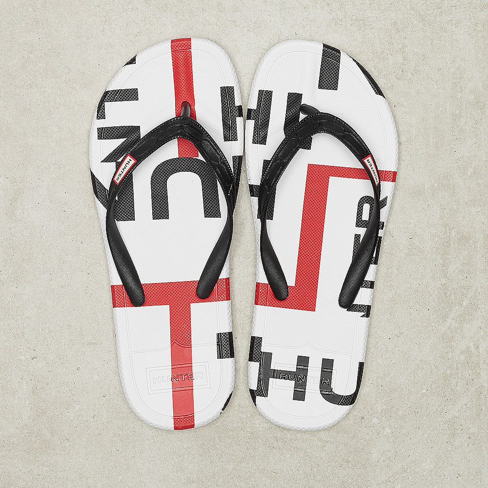 Hunter Womens Exploded Logo Flip Flop black