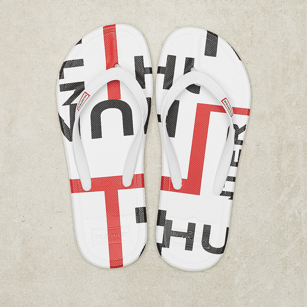 Hunter Womens Exploded Logo Flip Flop black