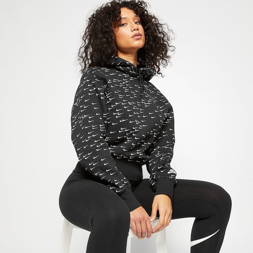 NIKE NSW Hoodie AOP Swoosh black/white