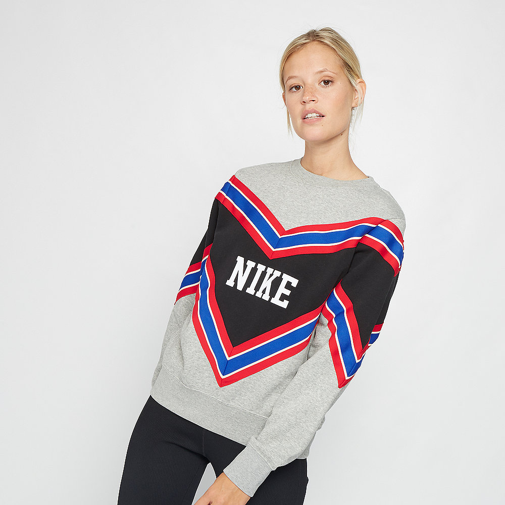 NIKE NSW NSP Crew FLC dk grey heather/black/white/white