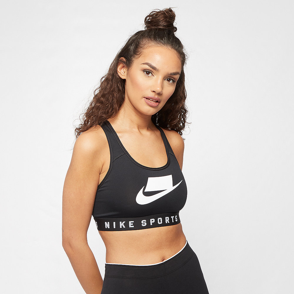 NIKE Nike Mesh Back Swoosh Bra black/black/white