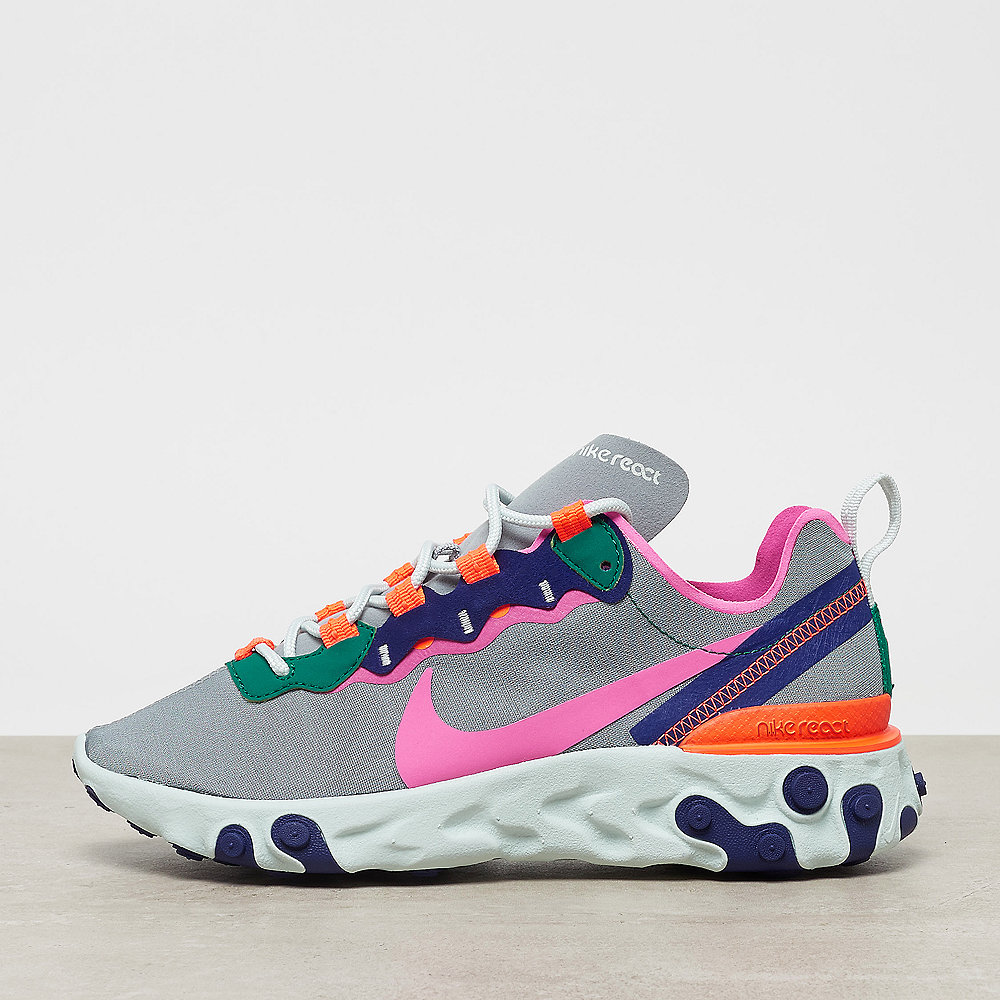 NIKE React Element 55 wolf grey/laser fuchsia-hyper crimson
