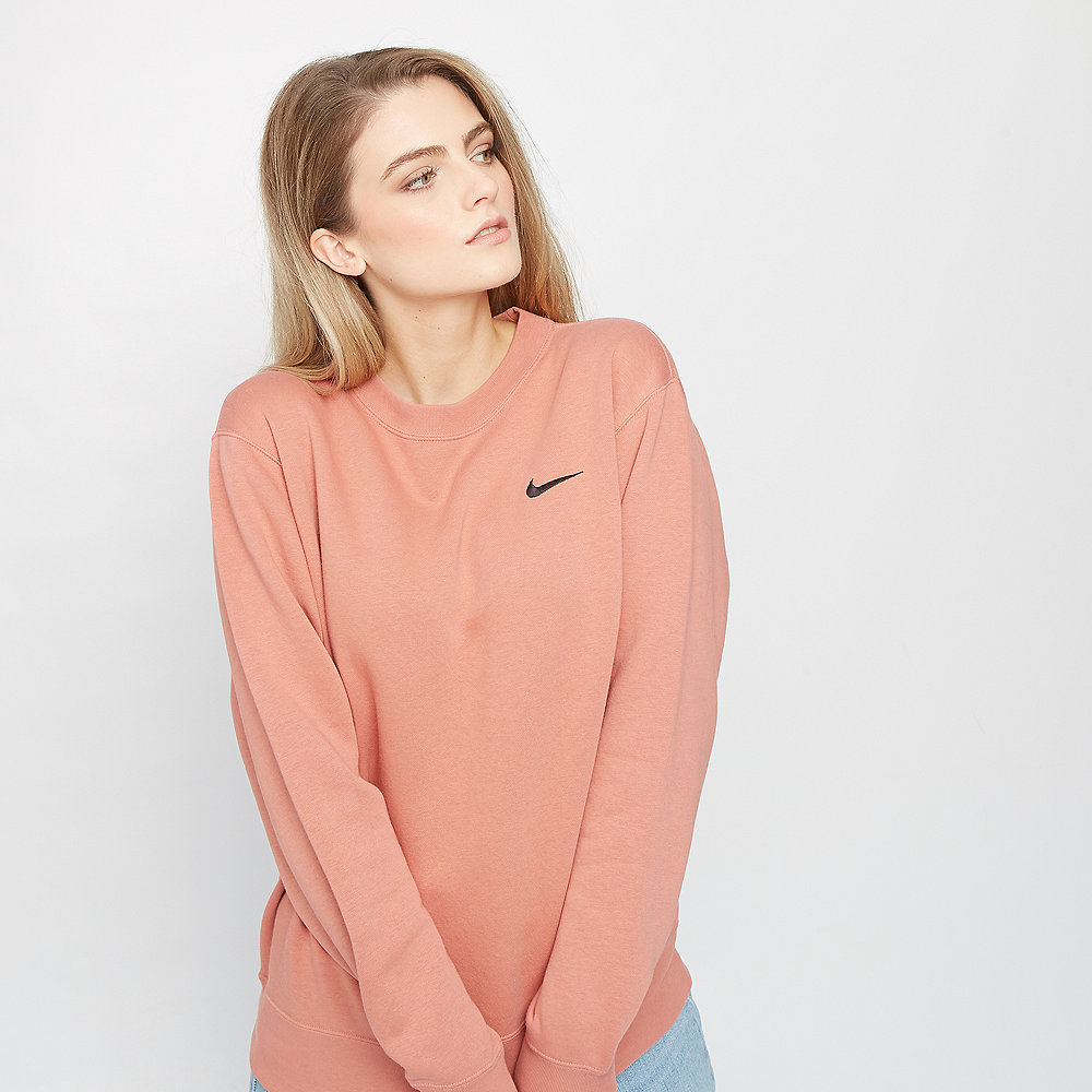 NIKE W NSW ESSNTL CREW FLC TREND terra blush/black
