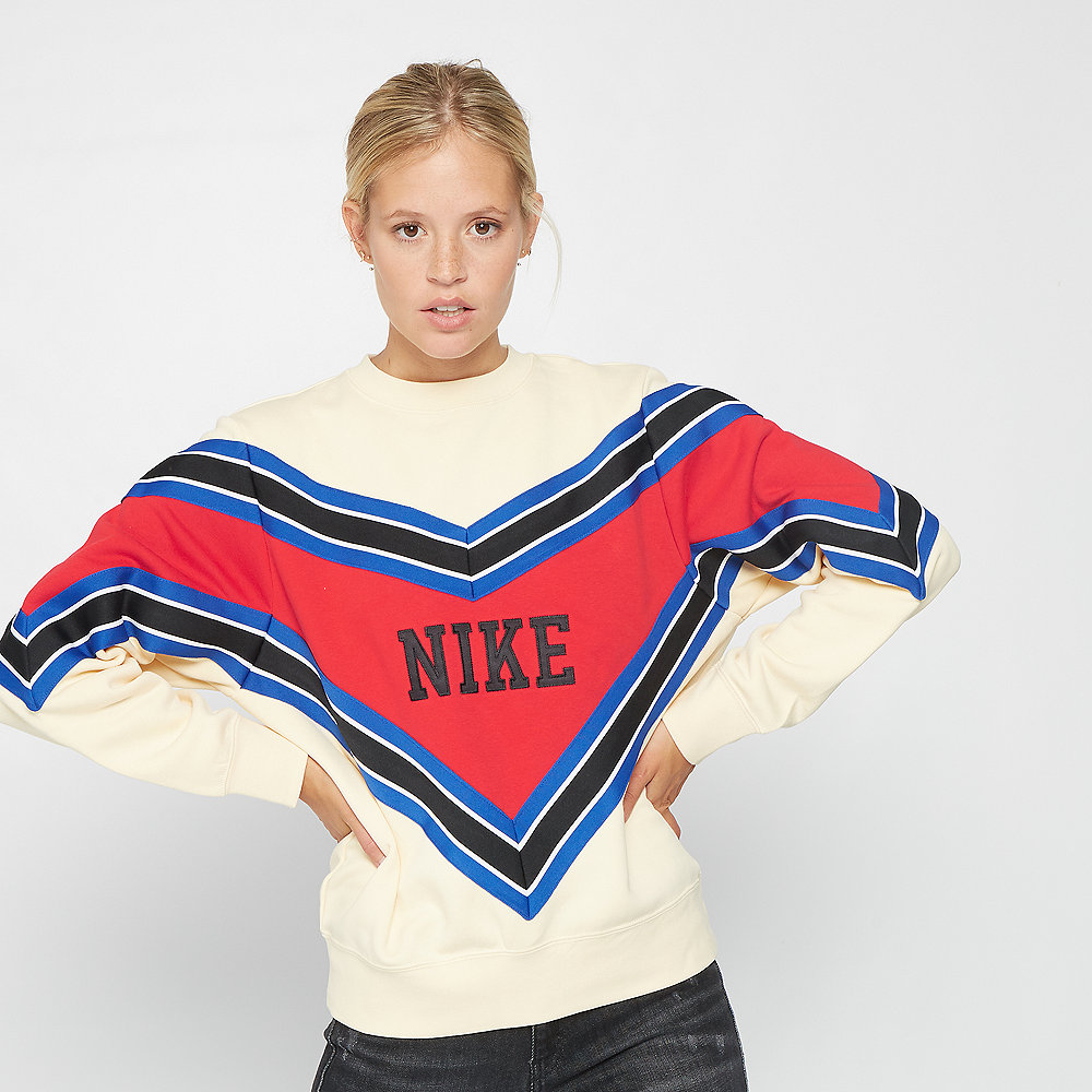NIKE W NSW NSP CREW FLC muslin/university red/black/black
