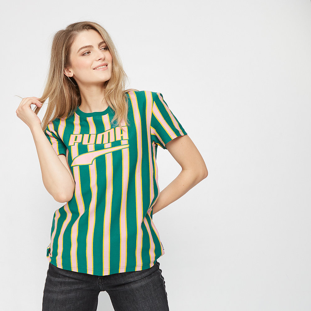 Puma Downtown Stripe Tee teal green