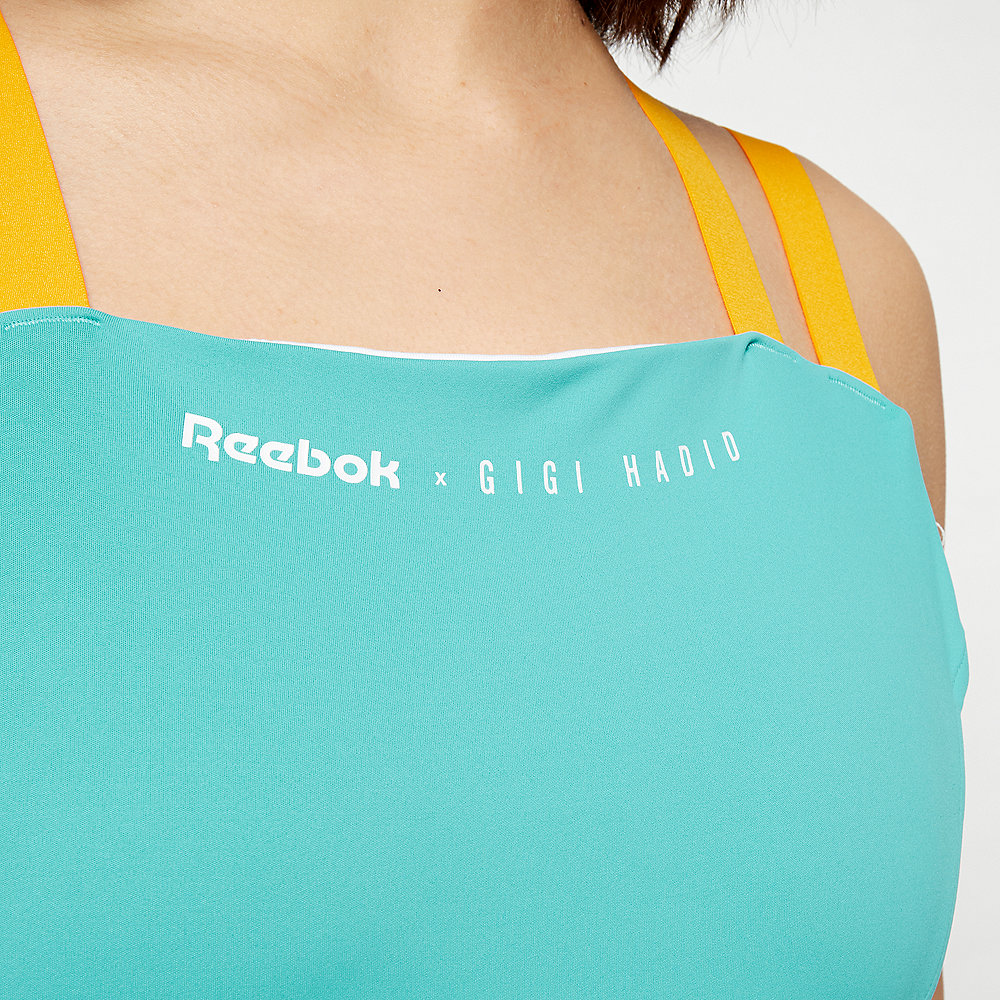 Reebok Gigi Bodysuit Workout Bra Light Support glacier blue
